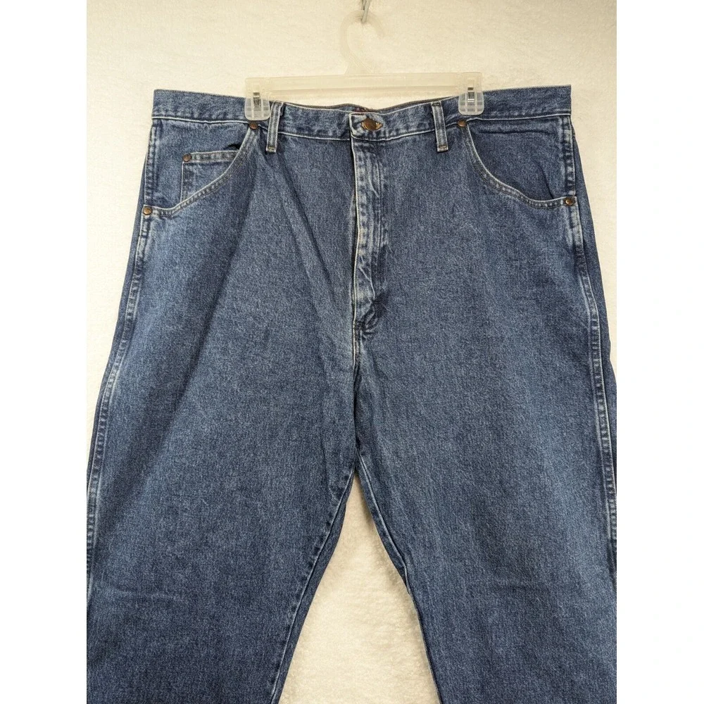 Wrangler 31 Jeans Mens‎ 42x34 Blue Denim Relaxed Cowboy Workwear 31MWZGK